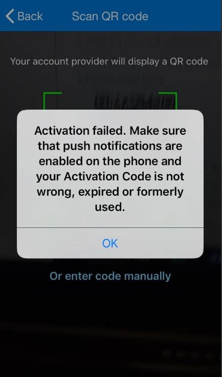 17 de dez. . Activation failed make sure push notifications are enabled